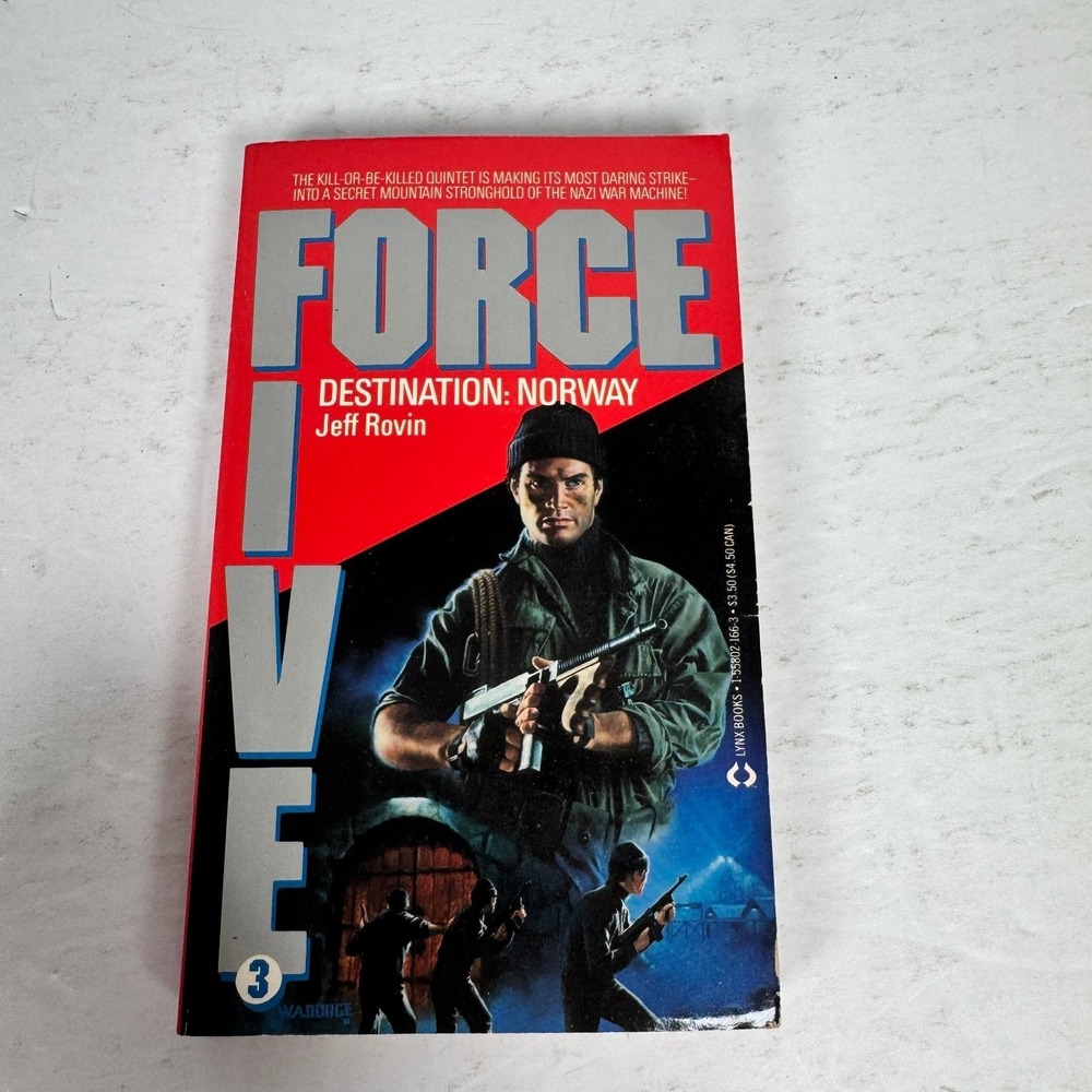 Force Five Destination Norway Jeff Rovin 1989‎ First Printing Lynx Books Fiction